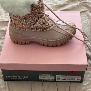 London Fog Women's Glitter Pink Winter Boots
